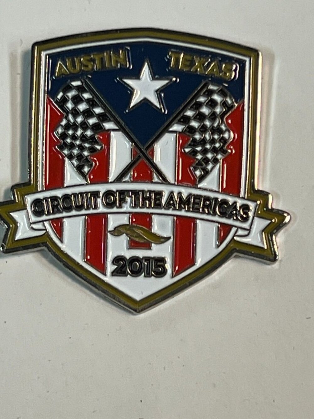 Circuit Of The Americas Crest Hat Pin 2015 Austin Texas White Osfa LOT 2